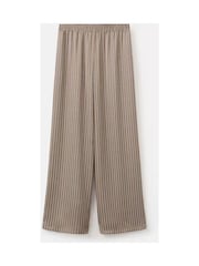 Mango Brown Elastic Waist Stripe Wide Leg Trousers - Image 5 of 5
