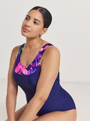 JD Williams Blue Beach To Beach Sports Scoop Neck Swimsuit - Image 3 of 4