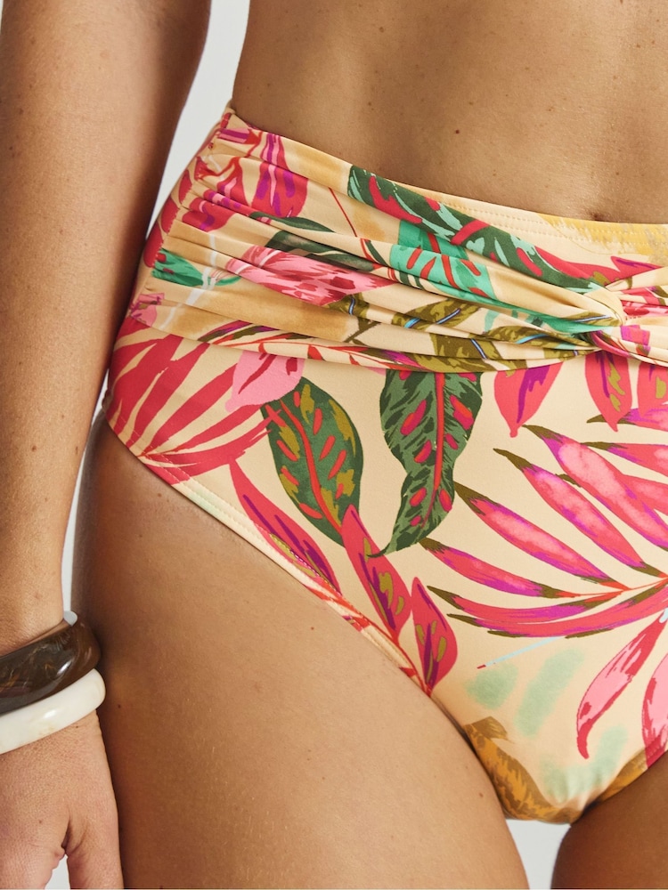 Simply Be Pink Magisculpt Twist Front High Waist Bikini - Image 4 of 4