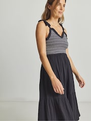 Simply Be Black Shirred Beach Dress - Image 3 of 4