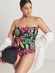 Simply Be Black Magisculpt Bandeau Swimsuit - Image 1 of 4