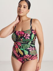 Simply Be Black Magisculpt Bandeau Swimsuit - Image 3 of 4