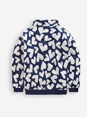Boden Blue Hearts Half-Zip Sweatshirt - Image 2 of 3