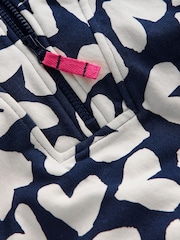 Boden Blue Hearts Half-Zip Sweatshirt - Image 3 of 3