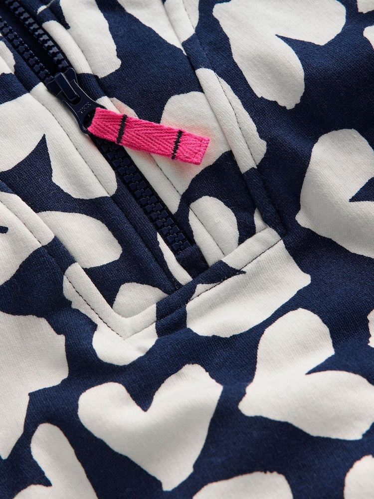 Boden Blue Hearts Half-Zip Sweatshirt - Image 3 of 3