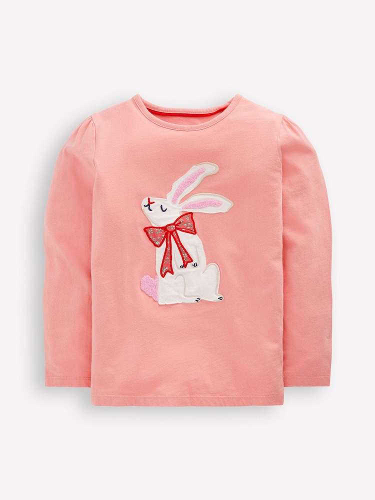 Boden T-skjorte med puffermer og kaninapplikasjon - Bilde 1 av 2