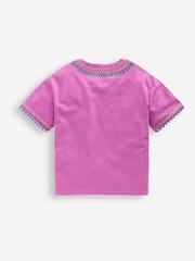 Boden Purple Relaxed Embroidered T-Shirt - Image 2 of 3