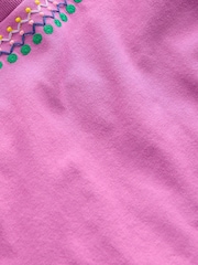 Boden Purple Relaxed Embroidered T-Shirt - Image 3 of 3