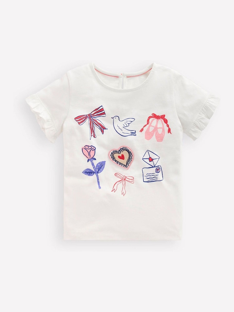 Boden Pretty Frill Valentines T-Shirt - صورة 1 من 3