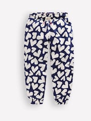 Boden Blue Heart Printed Cosy Joggers - Image 1 of 3