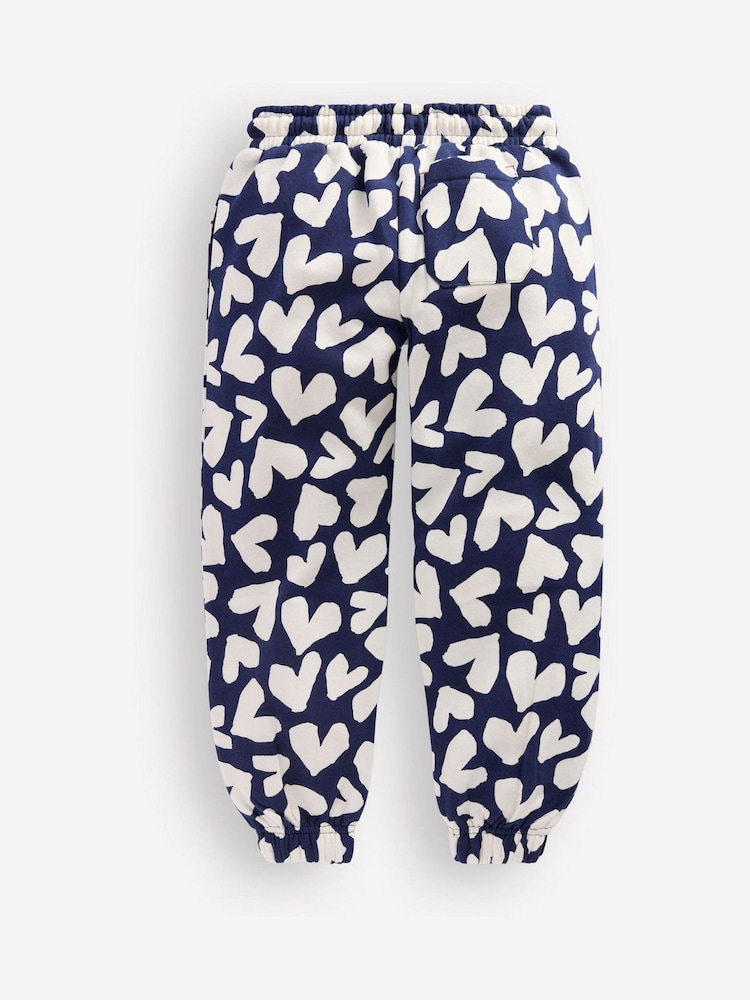Boden Blue Heart Printed Cosy Joggers - Image 2 of 3
