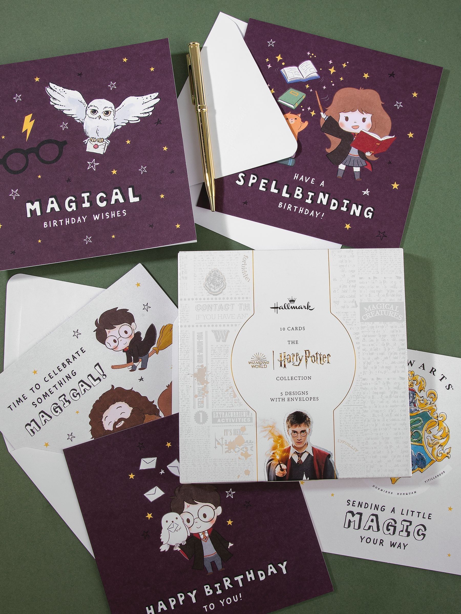 Hallmark Unisex White 10 Pack Harry Potter Cards In 5 Designs - Image 3