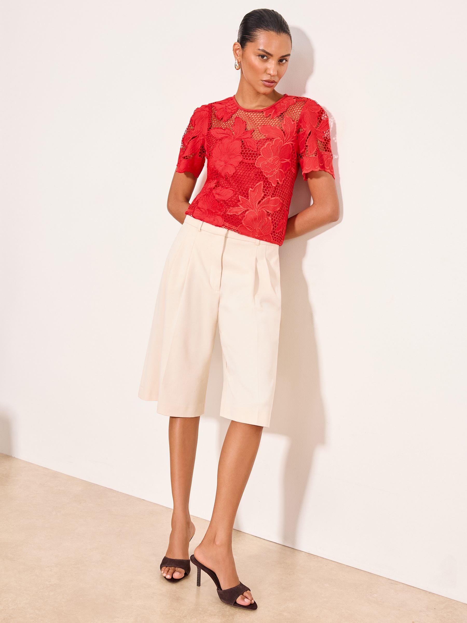 Buy Lipsy Red Floral Crochet T-Shirt from Next USA