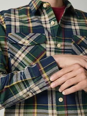 Navy Long Sleeve Check Overshirt - Image 5 of 8