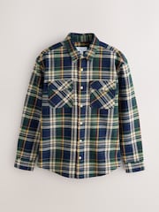 Navy Long Sleeve Check Overshirt - Image 6 of 8