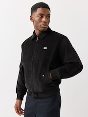 Lacoste Black Padded Corduroy Aviator Jacket - Image 3 of 6