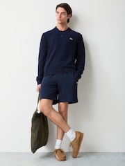 Lacoste Blue Classic Fit Long Sleeved Knitted Polo Shirt - Image 2 of 7