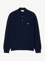 Lacoste Blue Classic Fit Long Sleeved Knitted Polo Shirt - Image 5 of 7