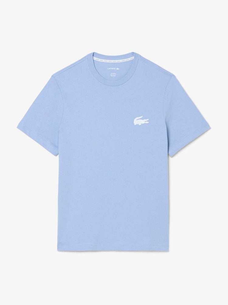 Lacoste Blue Lounge Crocodile Print Short Sleeve T-Shirt - Image 1 of 3 Lacoste Blue Lounge Crocodile Print Short Sleeve T-Shirt - Image 1 of 3