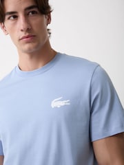 Albastru - Tricou Lacoste Lounge cu mânecă scurtă și imprimeu crocodil - Imaginea 4 din 7