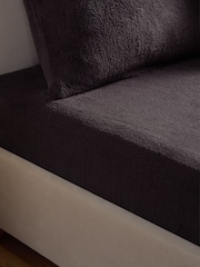 Chocolate Brown Teddy Fleece Deep Fitted Sheet - Image 1 of 2