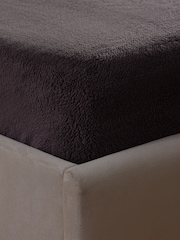 Chocolate Brown Teddy Fleece Deep Fitted Sheet - Image 2 of 2