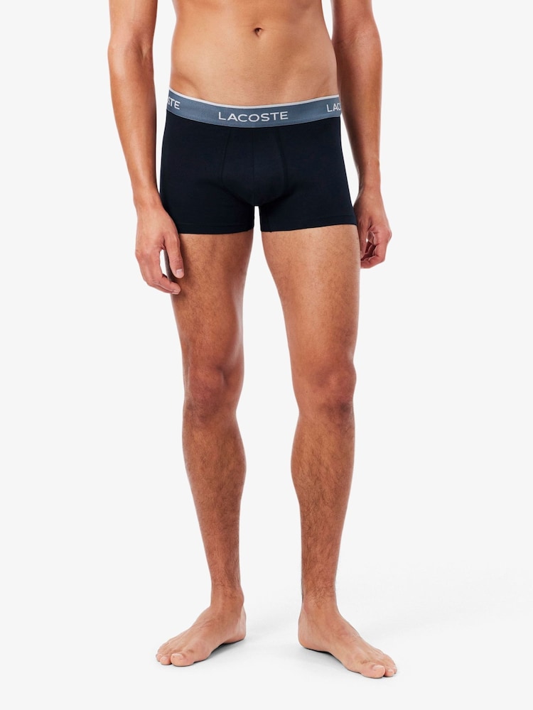 Lacoste Blue Cotton Stretch Trunks 3 Pack - Image 2 of 6 Lacoste Blue Cotton Stretch Trunks 3 Pack - Image 2 of 6