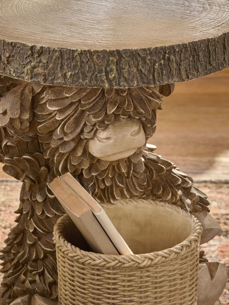 Natural Hamish Storage Resin Side Table - Image 2 of 5 Natural Hamish Storage Resin Side Table - Image 2 of 5