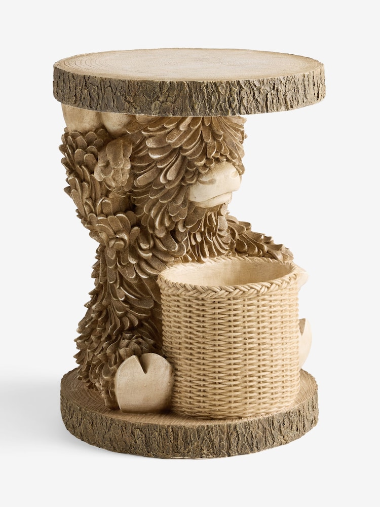 Natural Hamish Storage Resin Side Table - Image 5 of 5 Natural Hamish Storage Resin Side Table - Image 5 of 5