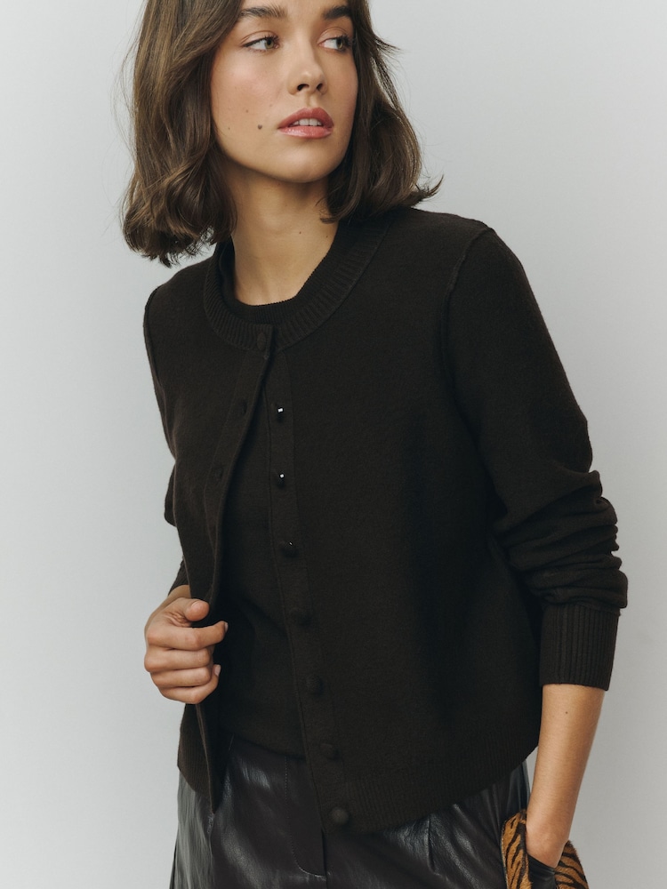 חום שוקולד - 2 Pack Supersoft Cardigans and Short Sleeve Jumpers - תמונה 1 מתוך 10