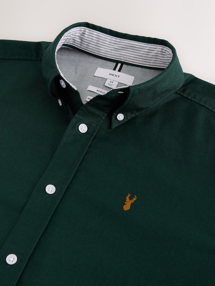 Green Regular Fit Oxford Long Sleeve Shirt - Image 11 of 11 Green Regular Fit Oxford Long Sleeve Shirt - Image 11 of 11