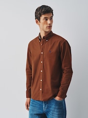 Tobacco Orange Regular Fit Oxford Long Sleeve Shirt - Image 1 of 10