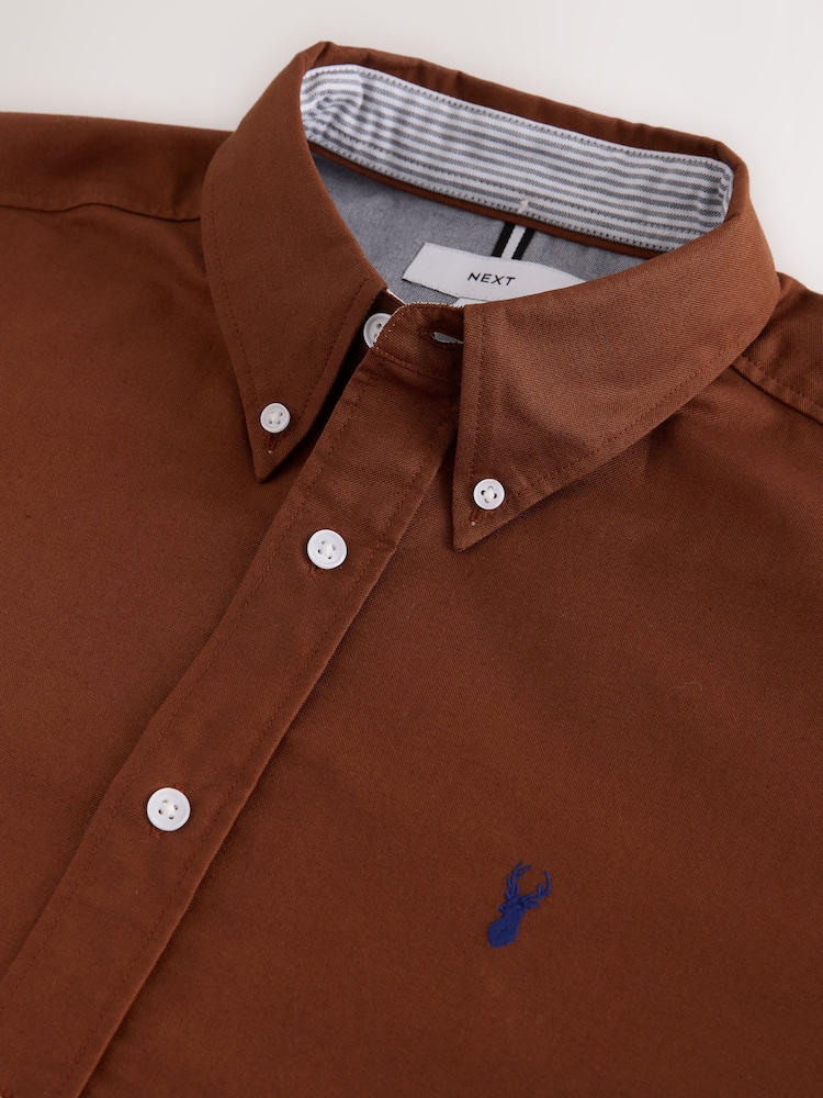 Tobacco Orange Regular Fit Oxford Long Sleeve Shirt - Image 10 of 10 Tobacco Orange Regular Fit Oxford Long Sleeve Shirt - Image 10 of 10