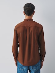 Tobacco Orange Regular Fit Oxford Long Sleeve Shirt - Image 3 of 10