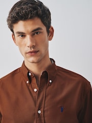Tobacco Orange Regular Fit Oxford Long Sleeve Shirt - Image 4 of 10