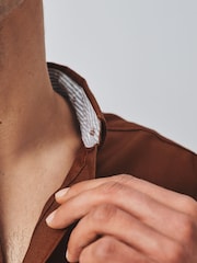 Tobacco Orange Regular Fit Oxford Long Sleeve Shirt - Image 5 of 10