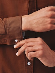 Tobacco Orange Regular Fit Oxford Long Sleeve Shirt - Image 6 of 10