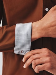 Tobacco Orange Regular Fit Oxford Long Sleeve Shirt - Image 7 of 10