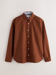 Tobacco Orange Regular Fit Oxford Long Sleeve Shirt - Image 8 of 10