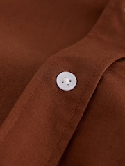 Tobacco Orange Regular Fit Oxford Long Sleeve Shirt - Image 9 of 10