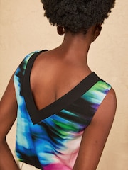 Love & Roses Navy Ombre Chiffon Trim V-Neck Jersey Vest - Image 4 of 4