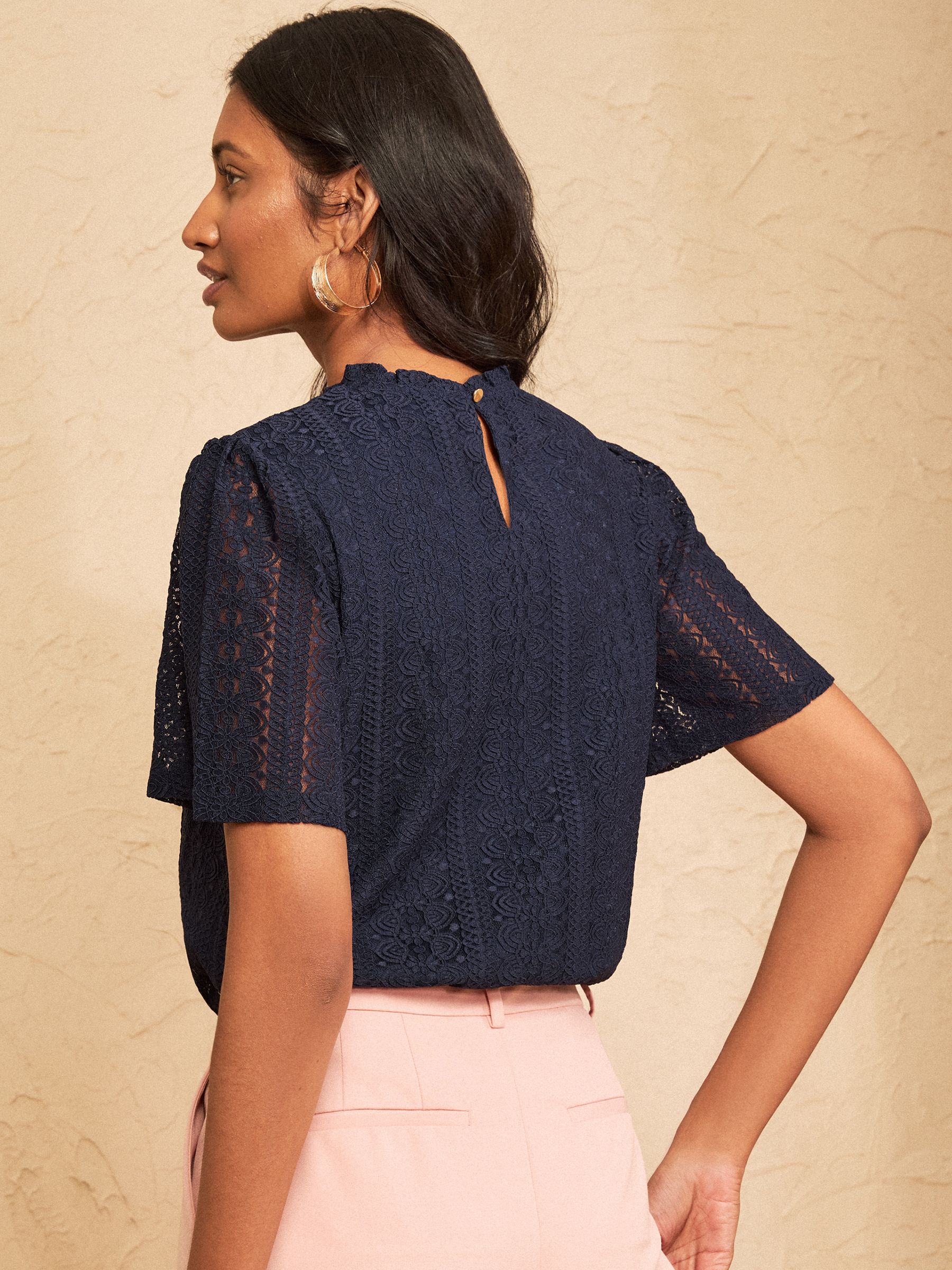 Buy Love & Roses Navy All Over Lace Top from Next Australia