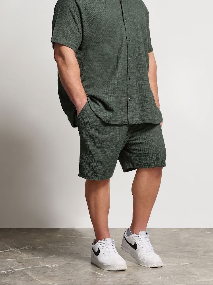 BadRhino Big & Tall Green Textured Shorts - Image 2 of 5