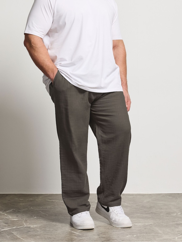 BadRhino Big & Tall Black Textured Dobby Trousers - Image 1 of 4