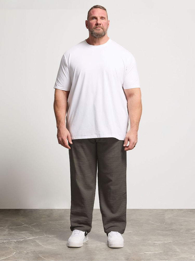 BadRhino Big & Tall Black Textured Dobby Trousers - Image 2 of 4