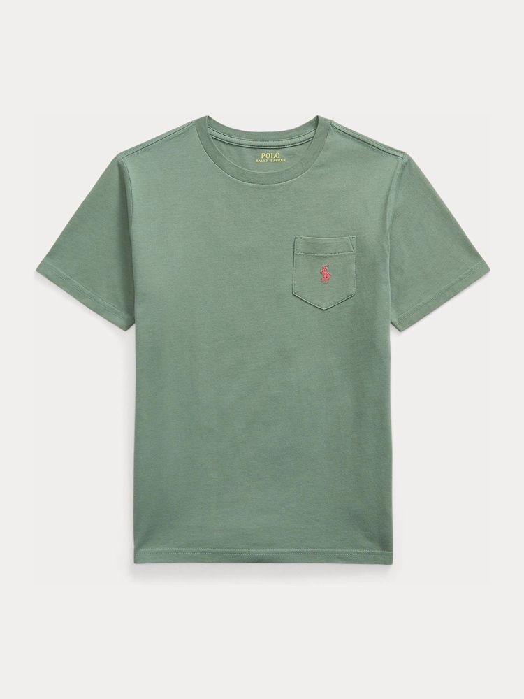 Polo Ralph Lauren Green Pocket Jersey Logo T-Shirt - Image 1 of 2