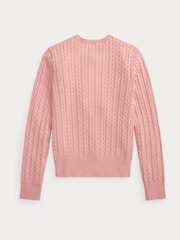 Polo Ralph Lauren Pink Cable Knit Button Through Cardigan - Image 2 of 2