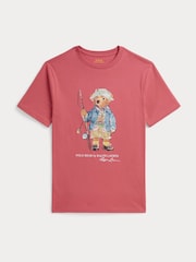 Polo Ralph Lauren Red Fishing Polo Bear Graphic T-Shirt - Image 1 of 2