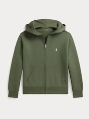 Polo Ralph Lauren Green Double Knit Tech Zip Through Hoodie - Image 1 of 2