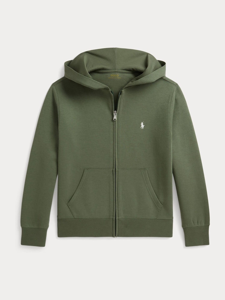 Polo Ralph Lauren Green Double Knit Tech Zip Through Hoodie - Image 1 of 2